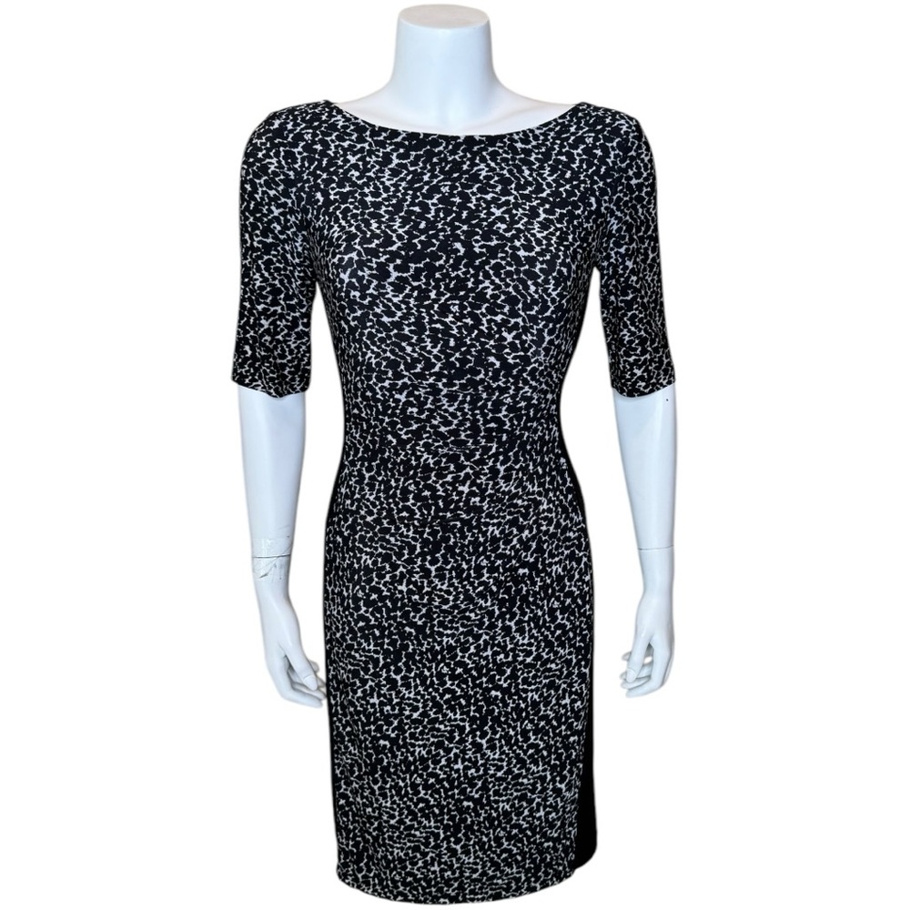 Lauren Ralph Lauren Sheath Dress 4 Ruched Illusion Animal Print Career